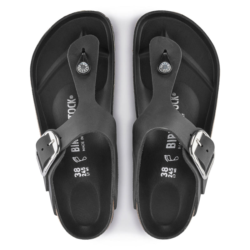 GIZEH BIG BUCKLE - BLACK - OIL LEATHER
