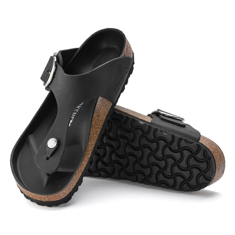 GIZEH BIG BUCKLE - BLACK - OIL LEATHER
