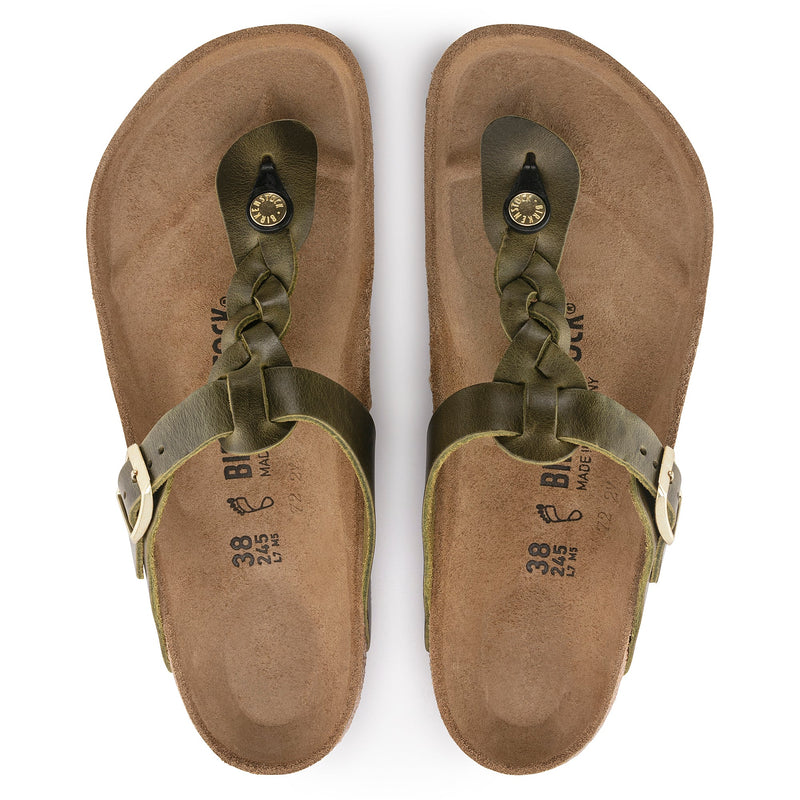 GIZEH BRAID - GREEN OLIVE - OIL LEATHER