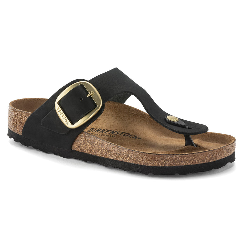 GIZEH BIG BUCKLE - BLACK - NUBUCK