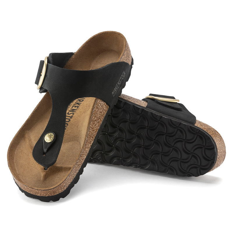 GIZEH BIG BUCKLE - BLACK - NUBUCK