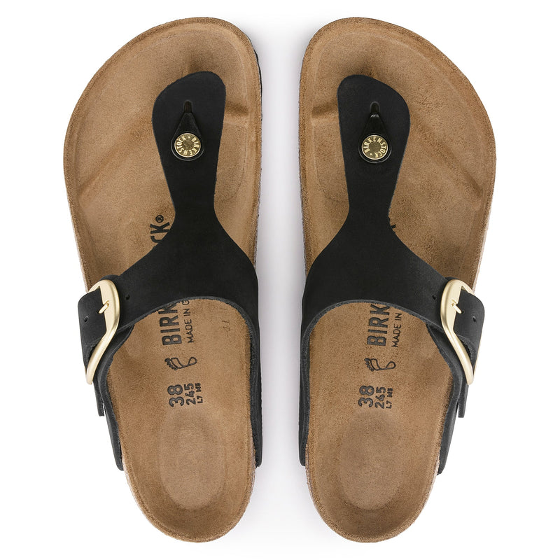 GIZEH BIG BUCKLE - BLACK - NUBUCK