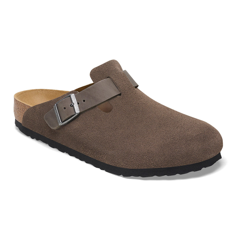 BOSTON CLOG - CONCRETE - LEATHER/SUEDE