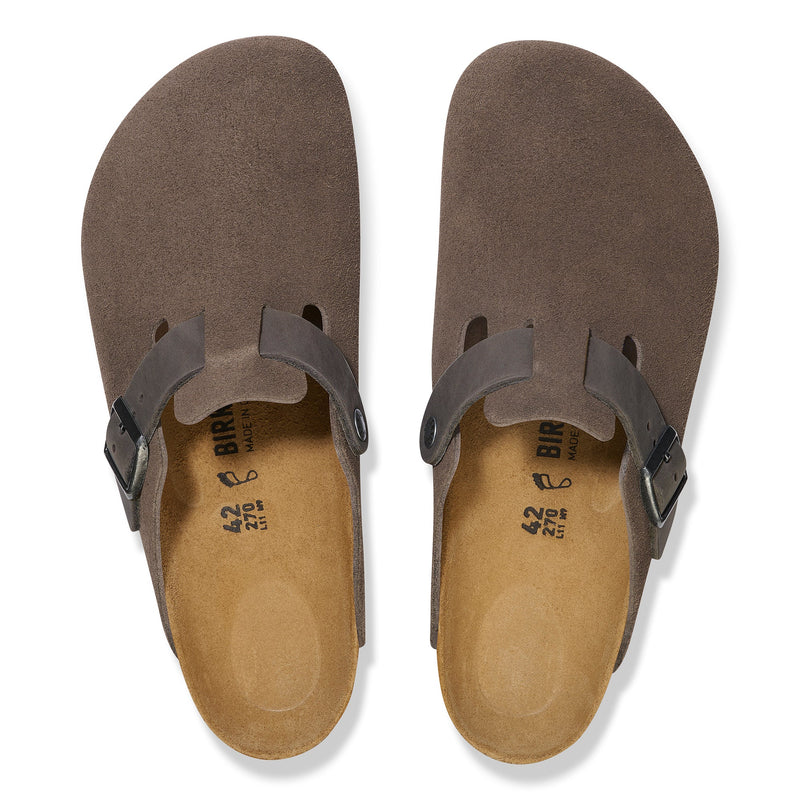BOSTON CLOG - CONCRETE - LEATHER/SUEDE