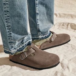 BOSTON CLOG - CONCRETE - LEATHER/SUEDE