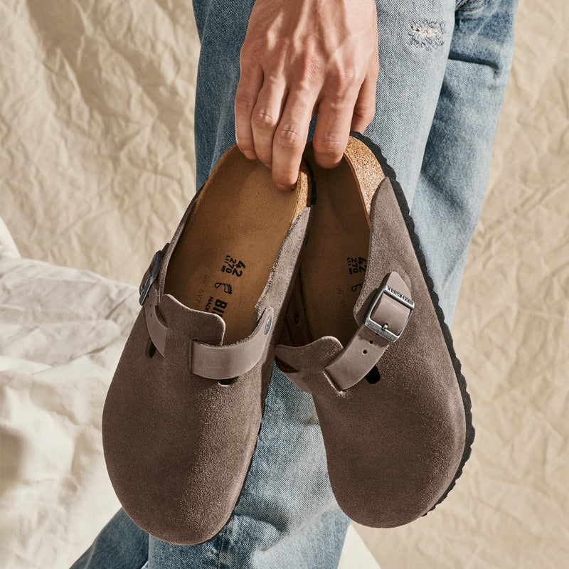 BOSTON CLOG - CONCRETE - LEATHER/SUEDE