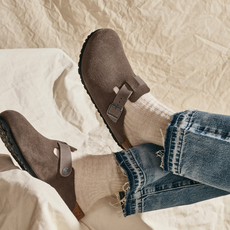 BOSTON CLOG - CONCRETE - LEATHER/SUEDE